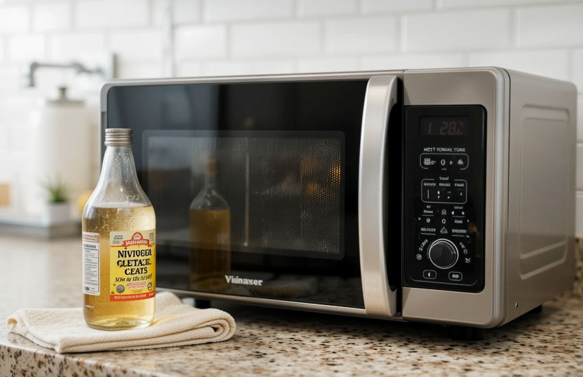 Cleaning a Microwave Oven with Vinegar