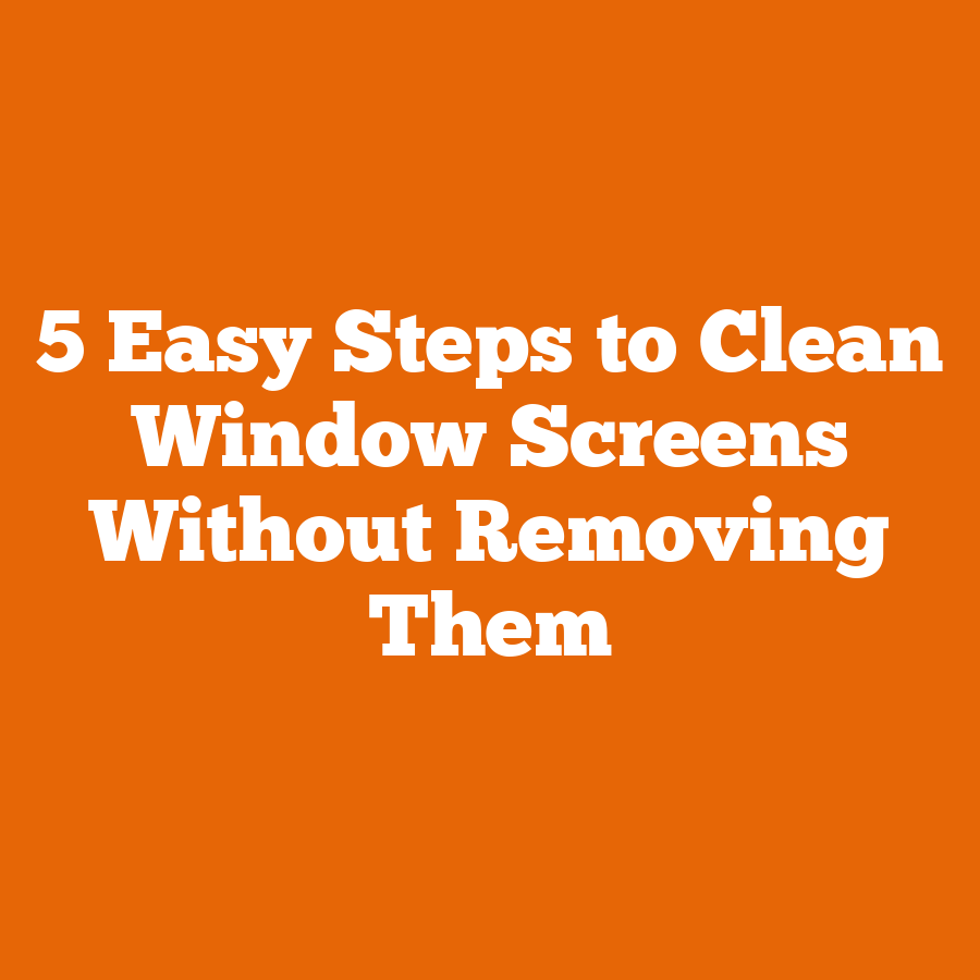 5 Easy Steps to Clean Window Screens Without Removing Them