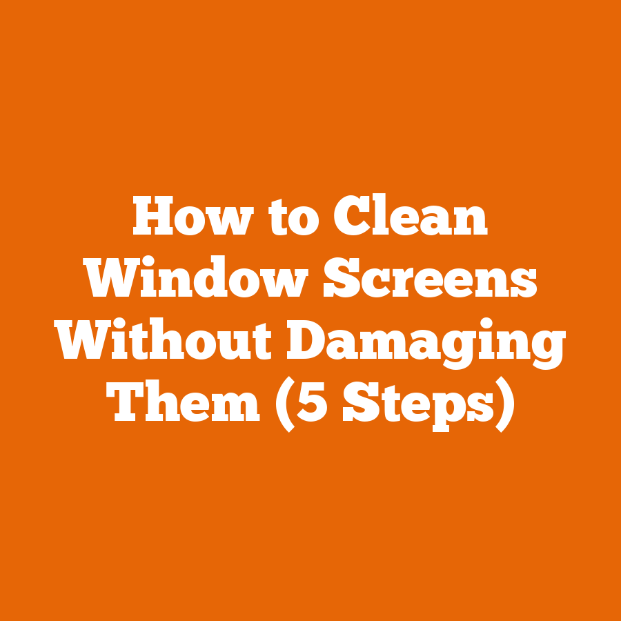 How to Clean Window Screens Without Damaging Them (5 Steps)
