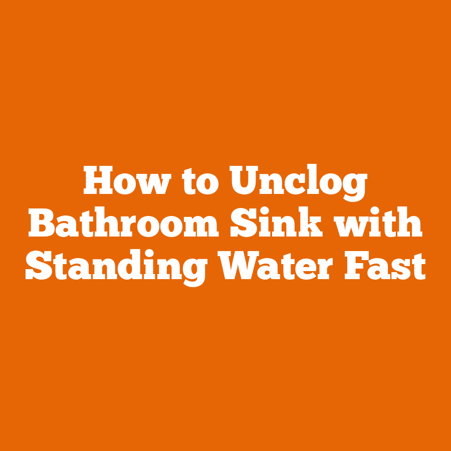 How to Unclog Bathroom Sink with Standing Water Fast