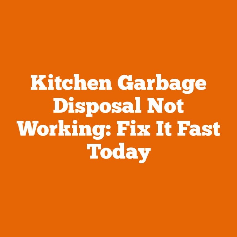 Kitchen Garbage Disposal Not Working: Fix It Fast Today